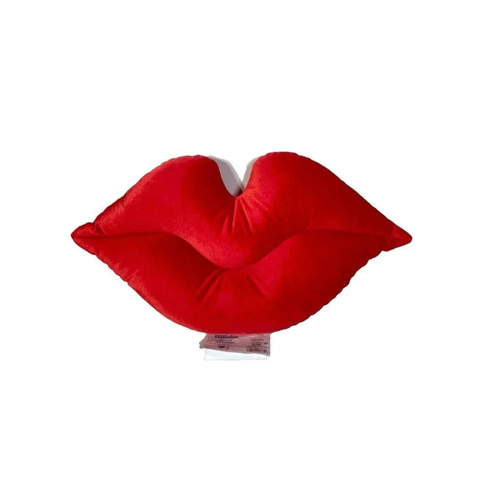 Room Essentials Red LIP Shaped Plush Throw Pillow 10